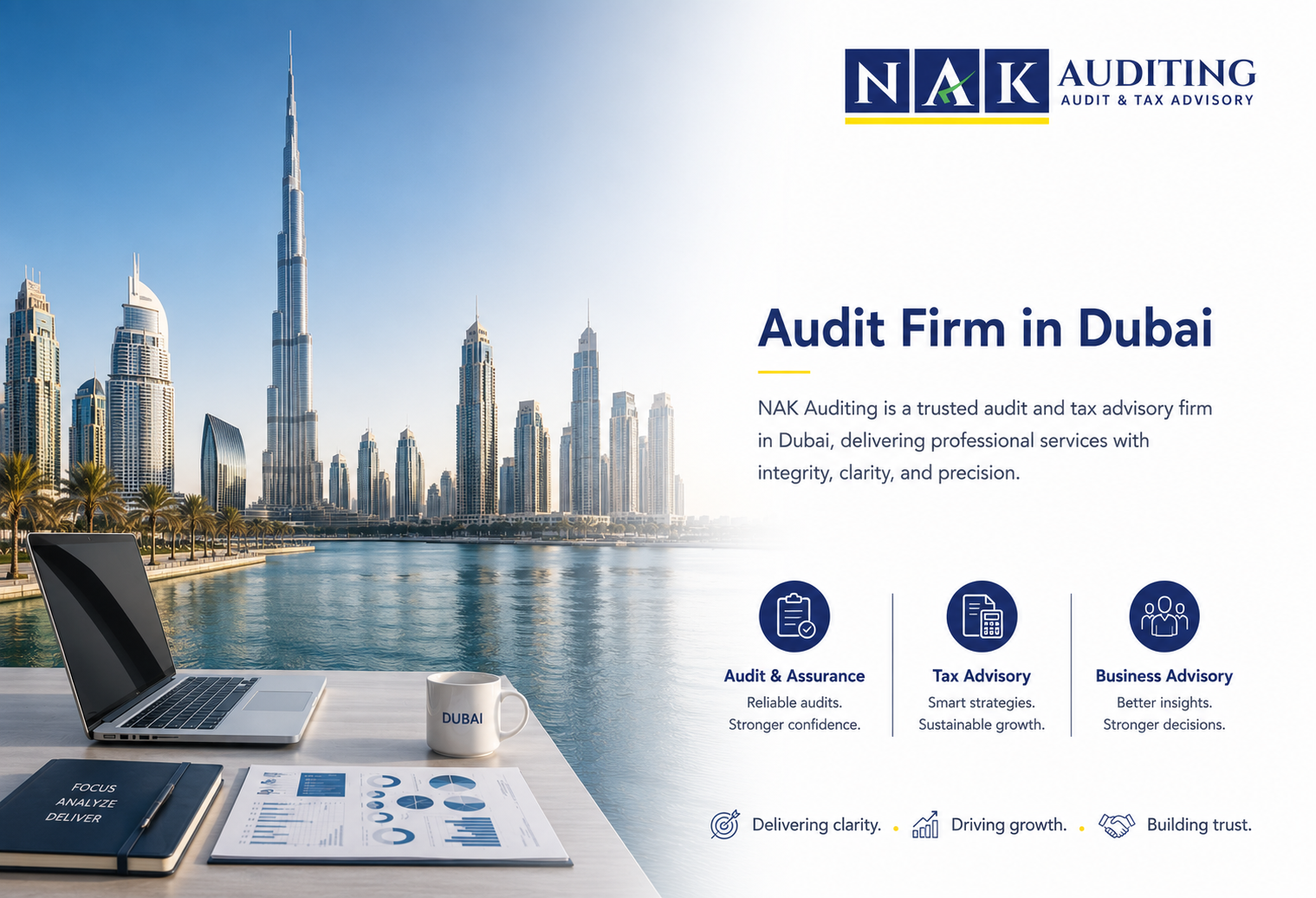 Audit Firm in Dubai providing professional audit, accounting, tax, and advisory services for UAE businesse