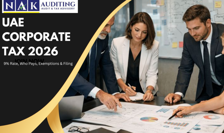 Corporate Tax in UAE services with 9% tax rate guidance, filing support, exemptions, compliance solutions, and penalty-free business registration assistance.