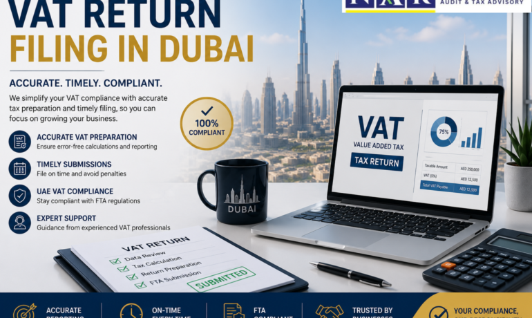 Professional VAT Return Filing in Dubai with expert tax preparation, timely filing, and UAE VAT compliance for businesses